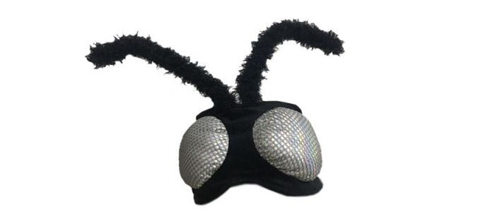 Facettenaugen schwarz Karneval silber Zubehör